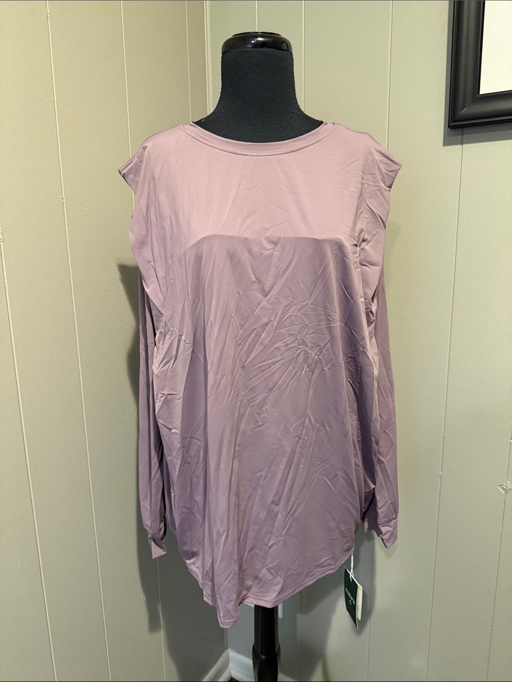 B41 HALARA Women’s XL Mauve Long Sleeve Crewneck Layered Top